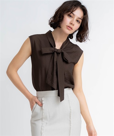 【予約】２ＷＡＹリボンシアーノースリブラウス