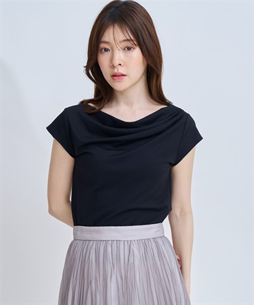【予約】ドレープカットソー(00ブラック-フリー-4月下旬ごろのお届け)