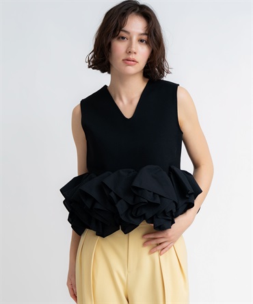 【予約】２ＷＡＹノースリペプラムカットソー(00ブラック-フリー-5月上旬ごろのお届け)