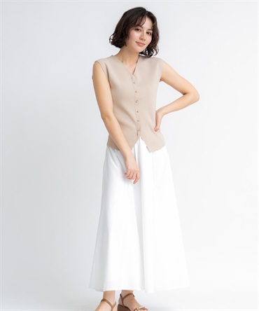 【予約】マチフレアギャザースカート(01オフホワイト-Ｓ-5月下旬ごろのお届け)