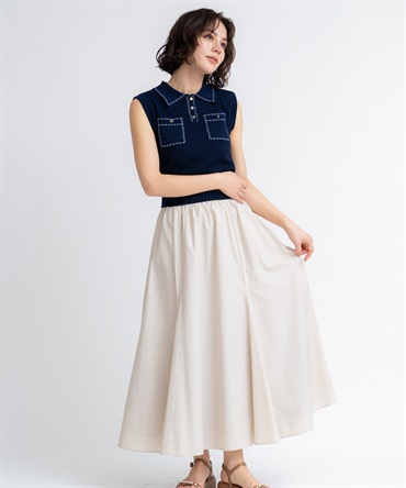 【予約】マチフレアギャザースカート(82ベージュ-Ｓ-5月下旬ごろのお届け)