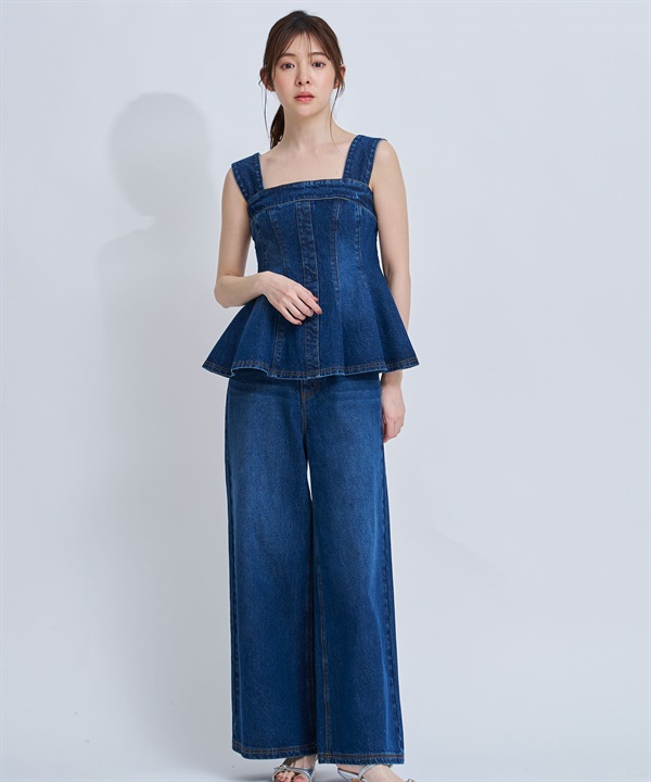 【予約】デニムワイドパンツ