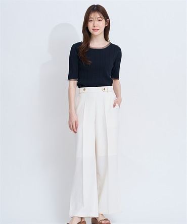 【予約】ストレートパンツ(01オフホワイト-Ｍ-4月下旬ごろのお届け)