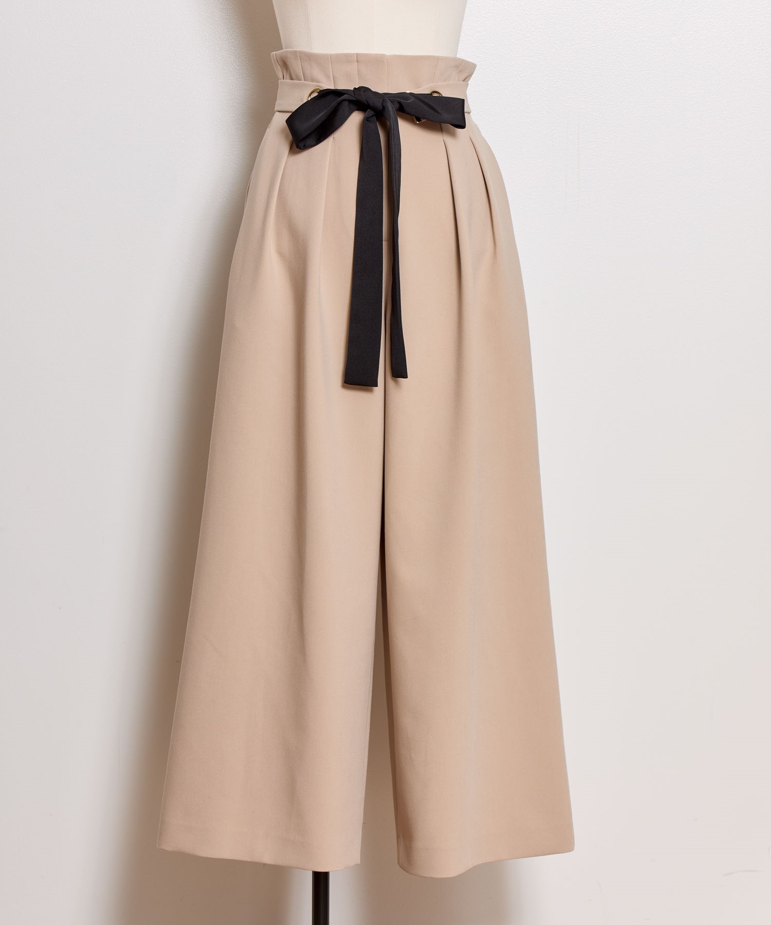 【予約】デザインベルトワイドパンツ(82ベージュ-Ｓ-5月下旬ごろのお届け)