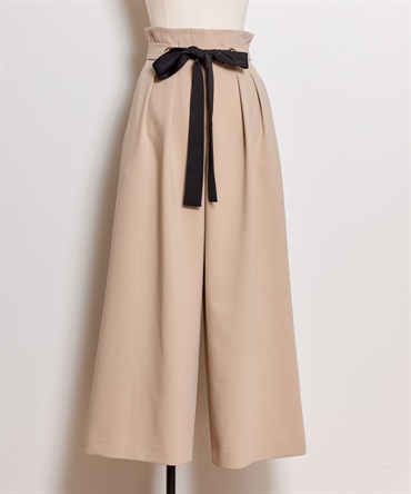 【予約】デザインベルトワイドパンツ(82ベージュ-Ｓ-5月下旬ごろのお届け)