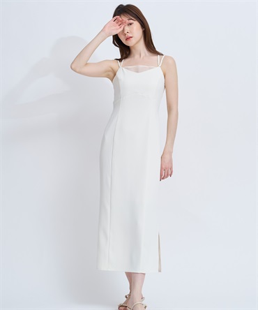 【予約】シアーレイヤーキャミワンピース(01オフホワイト-Ｍ-4月下旬ごろのお届け)