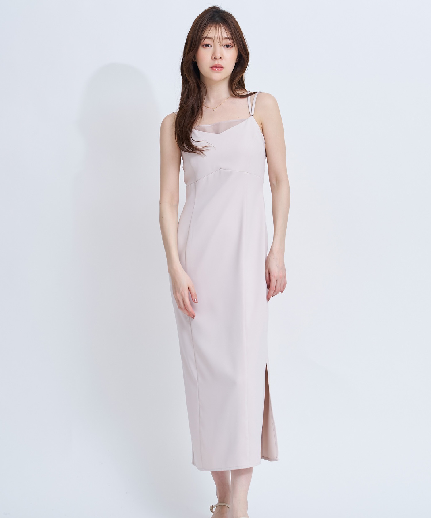 【予約】シアーレイヤーキャミワンピース(82ベージュ-Ｓ-4月下旬ごろのお届け)