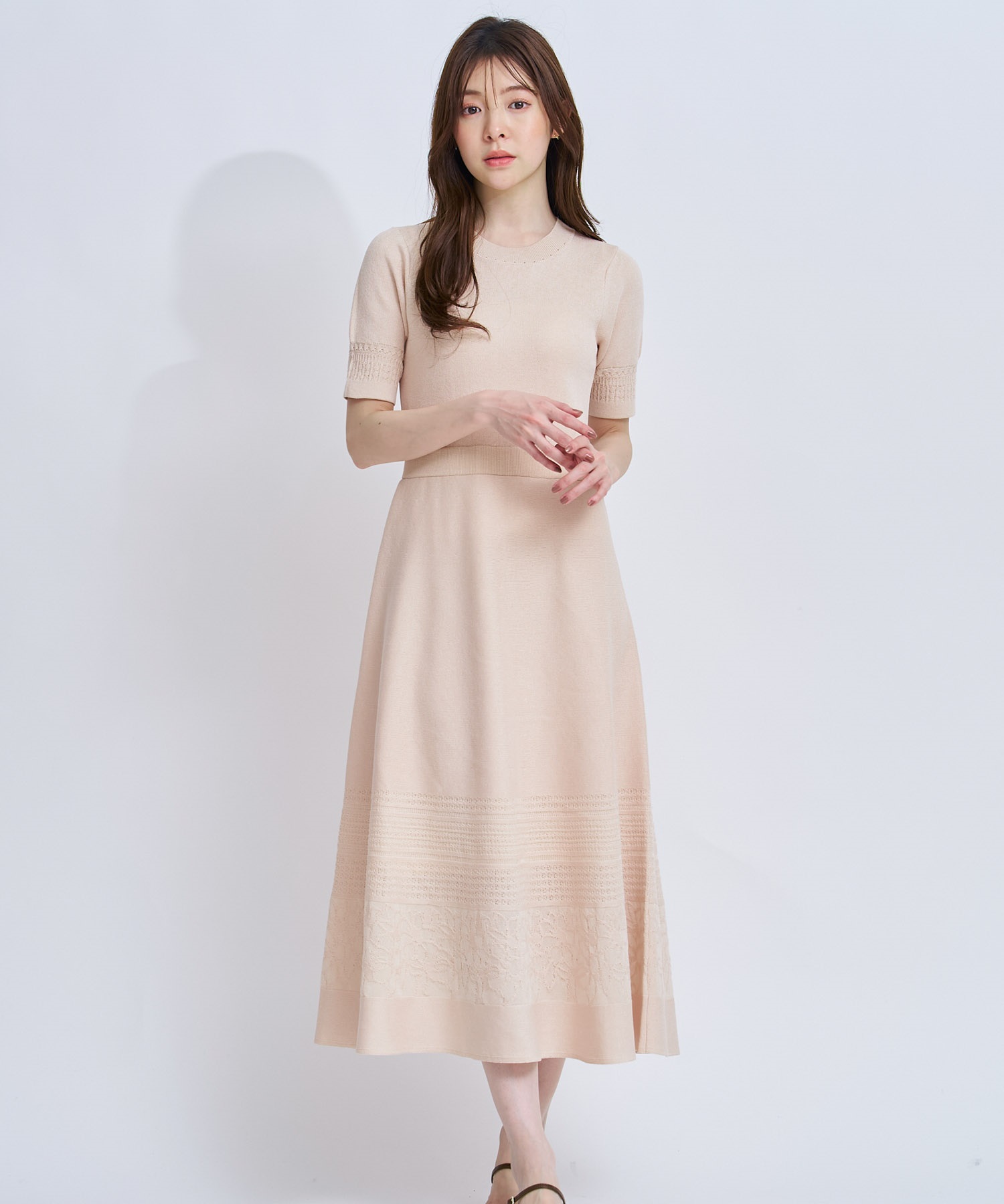 【予約】レース編みニットワンピース