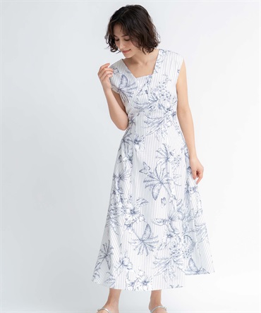 【予約】ボタニカルプリントワンピース(94ミックス１-Ｓ-5月下旬ごろのお届け)