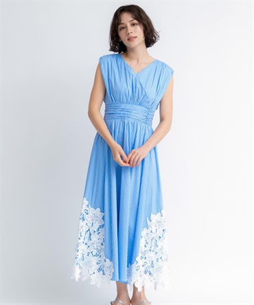 【予約】ヘムレーストリムワンピース(71ブルー-Ｓ-5月下旬ごろのお届け)