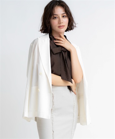 【予約】シアーダブルジャケット(01オフホワイト-Ｍ-5月下旬ごろのお届け)