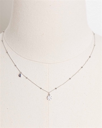 ステーションチェーンビジューネックレス(13シルバー-フリー)