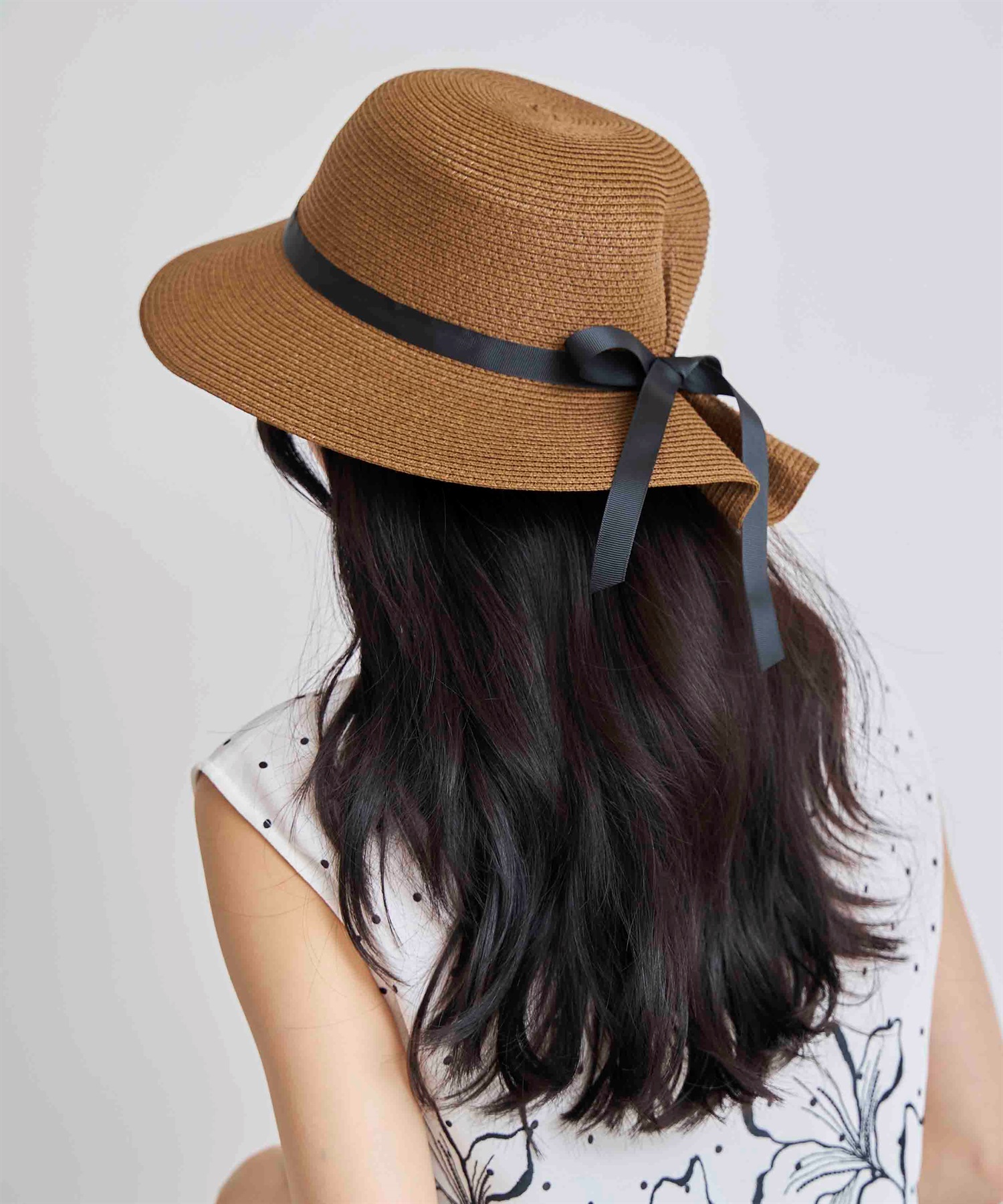 リボン雑材ハット(81チャ-フリー)