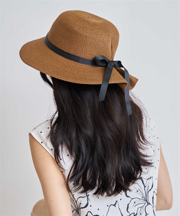 リボン雑材ハット(81チャ-フリー)