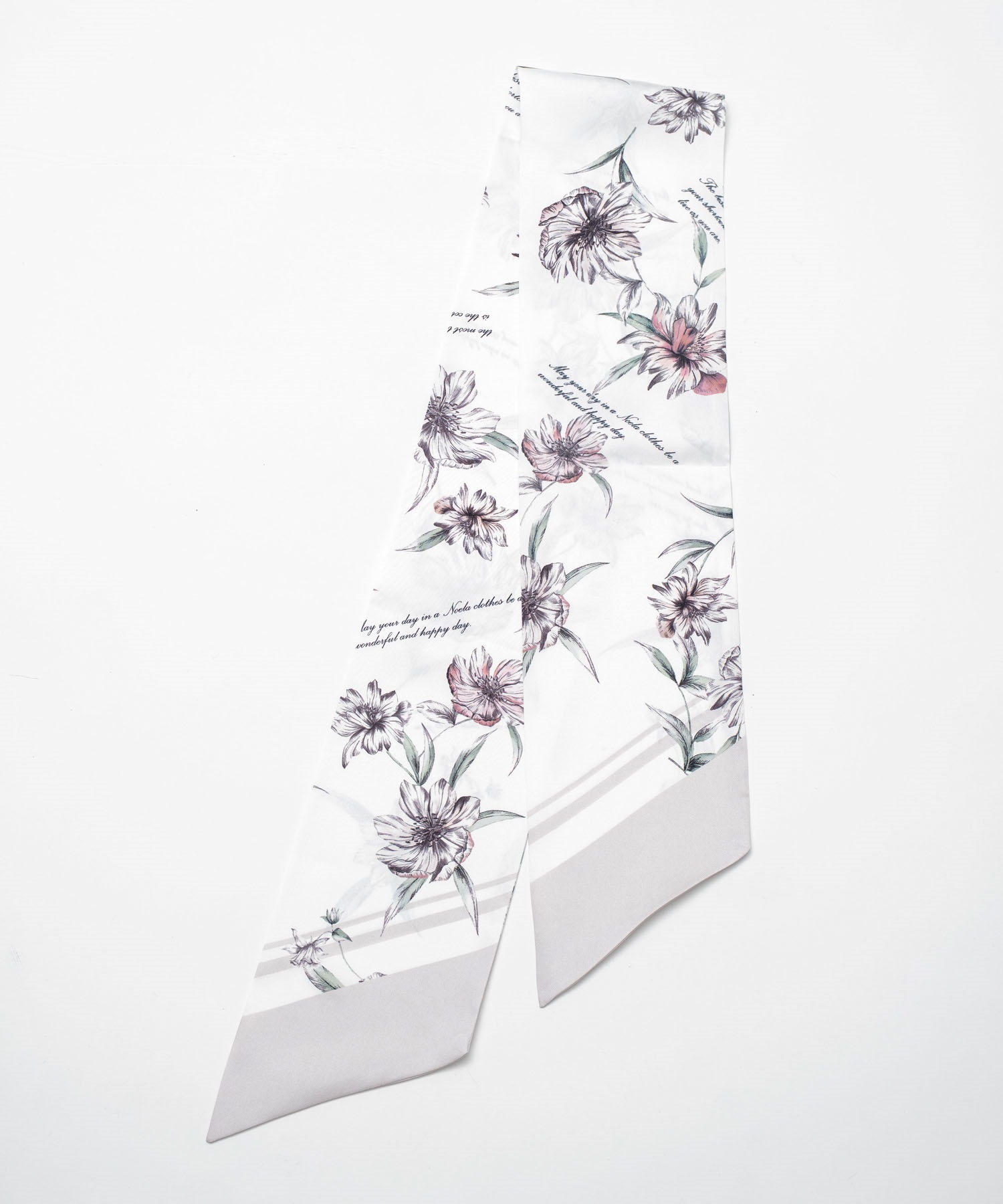 【予約】フラワープリントスカーフ(32ピンク-フリー-5月下旬ごろのお届け)