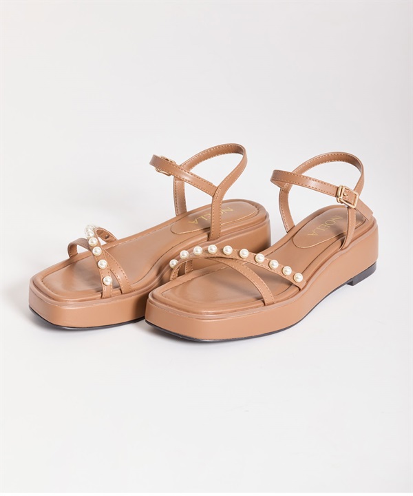 【予約】クロスパールプラットフォームサンダル