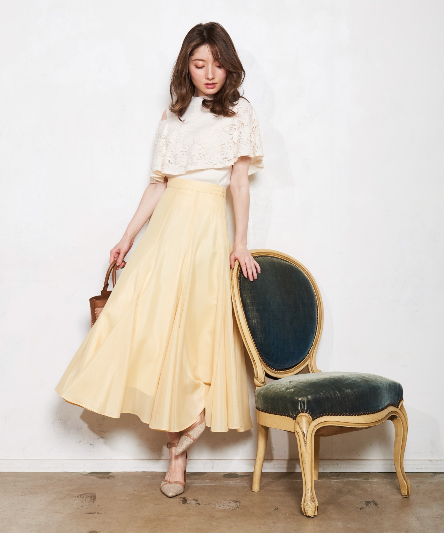 春に♡今期新品♡Noela♡シャイニーチュールロングスカート♡ノエラ