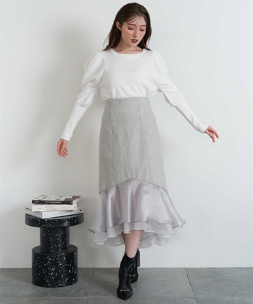 定価¥14,300ノエラ　裾ボリュームフィッシュテールスカート