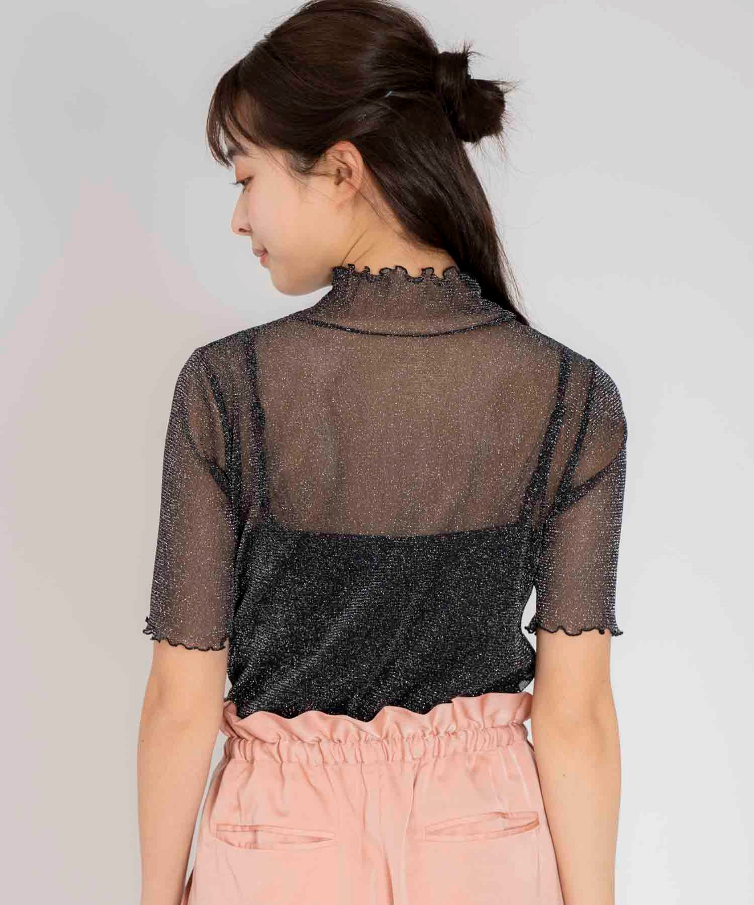 tシャツ ラメシアーカットソー レディース Cutie Blonde tシャツ インナーでも一枚でも ラメシアートップス