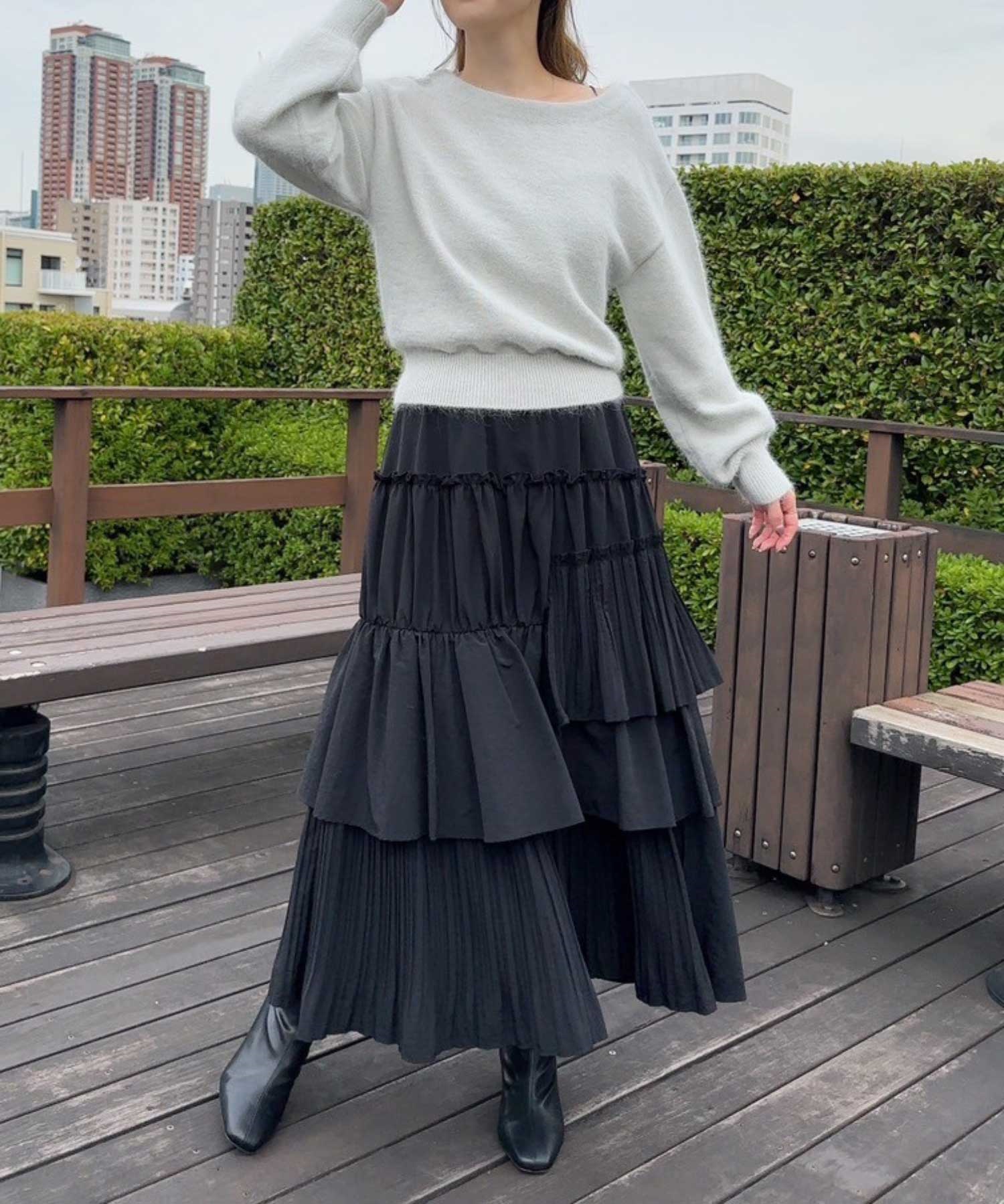 ピンクハウス セーター クリスマス フェアアイル アンゴラ モヘヤ ミンク加工 いるかブローチ付き透かし編みニットカーディガン｜ピンクハウス