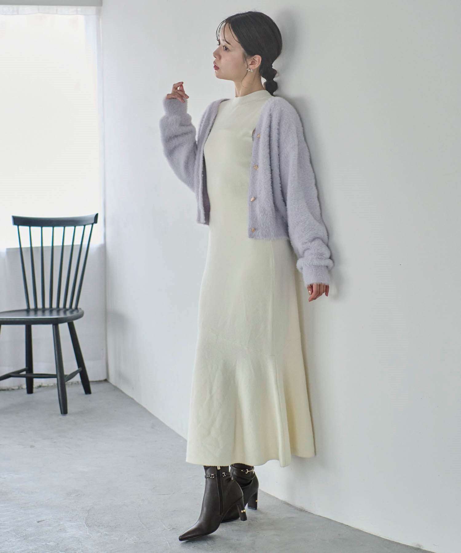 ノエラ Noela シャギーボレロニットワンピセット （チャ） シャギーボレロニットワンピセット | ニットワンピース | Noela