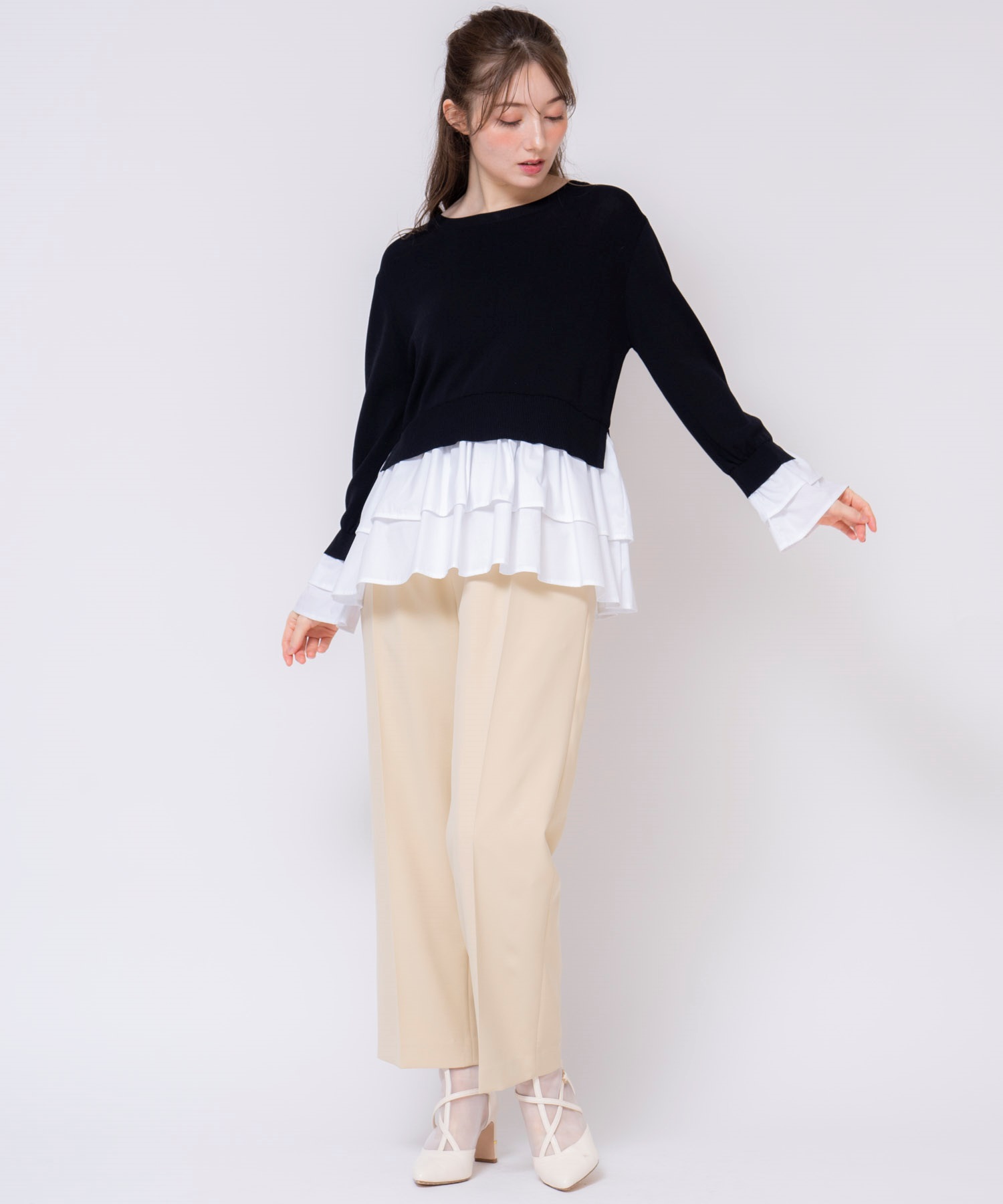ブラウスレイヤードニット | ニット | Noela OFFICIAL WEB STORE ブラウスレイヤードニット | ニット | Noela OFFICIAL WEB STORE
