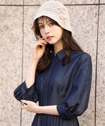 スリーブ刺繍タックシャツワンピ | ロングワンピース | Noela