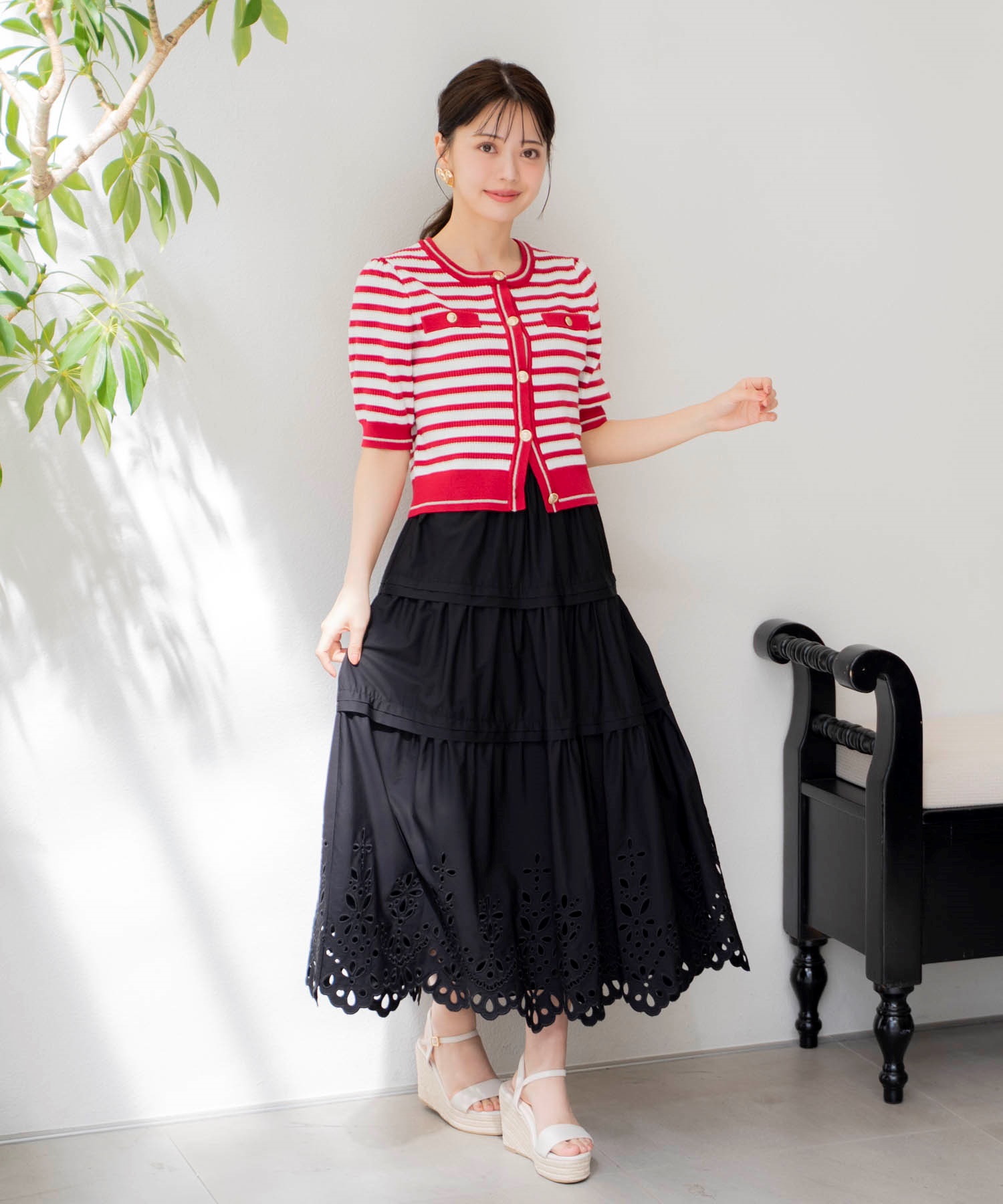 予約】刺繍マキシスカート | フレアスカート | Noela OFFICIAL