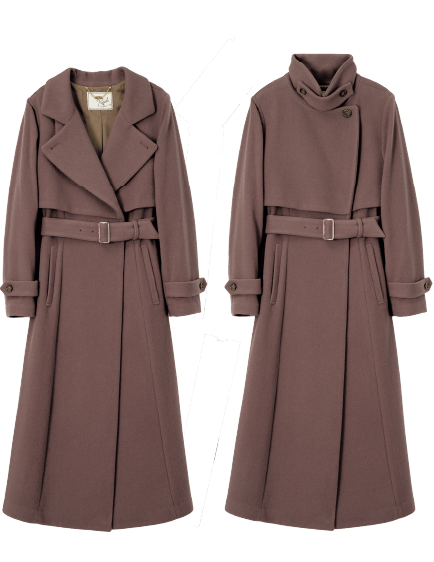 BACK PLEATS WOOL TRENCH COATの画像02